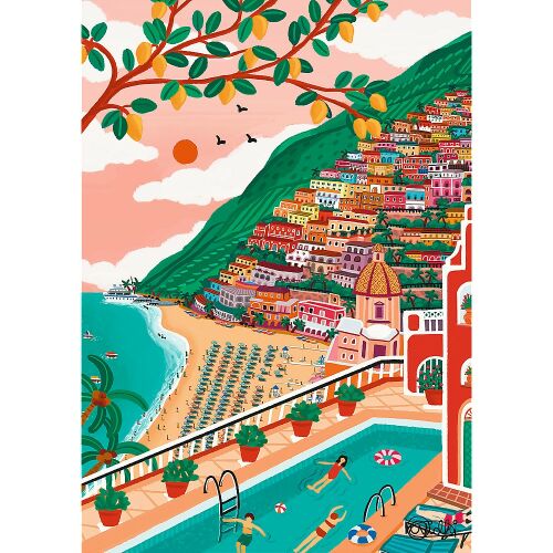 Mercaton Puzzle, 1000 darab, Positano városa, Amalfi-part