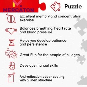 Puzzle előnyei infografika: memória, koncentráció, türelem, kézügyesség. - Clementoni Puzzle