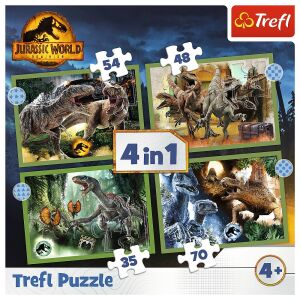 KIRAKÓS TREFL JURASSIC WORLD 4IN1 A DINOSZAURUSZOK VILÁGÁBAN