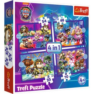 PUZZLE TREFL 4IN1 KISKUTYA ŐRJÁRAT HATALMAS FILMHŐSÖK