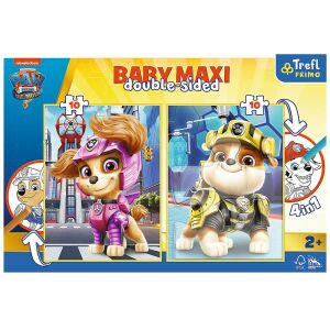 Trefl Primo Baby Maxi kétoldalas kirakós játék Paw Patrol karakterekkel, Skye és Rubble, 2 x 10 darabos, 4 az 1-ben, 2 éves kortól - Puzzle & Kirakó