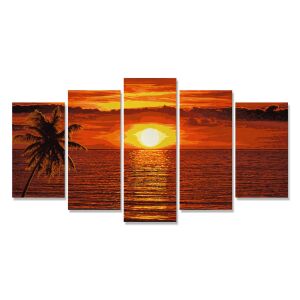 SZÁM FESTÉS KÉSZLET SCHIPPER NAPLEMENTE A KARIBI TÉRSÉGBEN, 5 FESTMÉNY