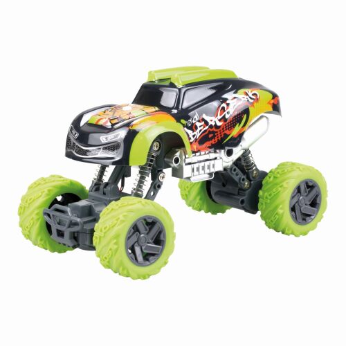 Exost X-CRAWLER távirányítós autó, fekete és zöld színben, narancs és sárga lángokkal díszítve - Silverlit