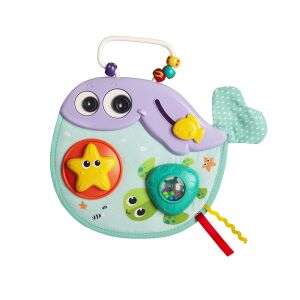 Wal-förmiges Aktivitätszentrum für Babys mit bunten Knöpfen, Perlen und Texturen für sensorisches Spiel - Hola