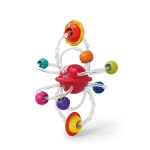 Mola Planet Hand Catching Ball jucărie interactivă pentru bebeluși, colorată, roșie, plastic transparent, 8 planete - Hola Jocuri interactive pentru copii