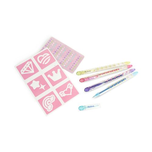 Martinelia ideiglenes tetoválás készlet sablonokkal és csillámos filctollakkal