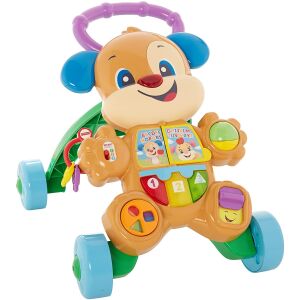Fisher-Price Смее се и учи се Учи се с разходка с кученце, интерактивен бебешки проходилка с светлини, звуци и дейности, учи азбуката, числата, формите, цветовете и много други - Достъпност