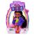Barbie Extra Minis baba, barna bőr, lila szőrme kabát, rózsaszín ruha, zöld táska, rózsaszín napszemüveg, csomagolás