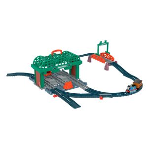 Set de joacă motorizat Thomas & Friends Knapford Station, cu stație, pod, șine și locomotiva Thomas - Tren, element feroviar, autostradă