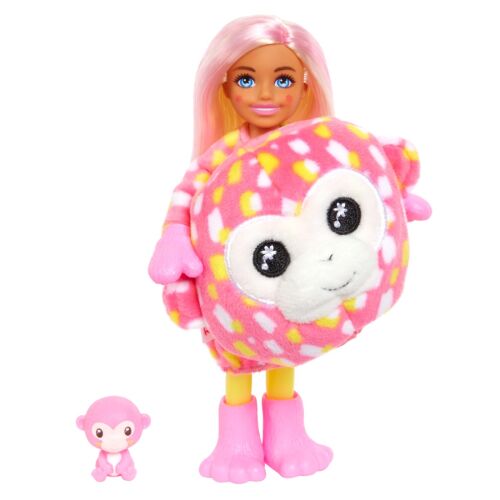 Barbie Chelsea Cutie Reveal Dzsungel sorozat baba majom jelmezben egy kis majom háziállattal - Babázás