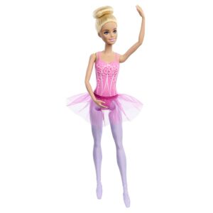 Păpușă Barbie balerină în ținută roz și violet, pozând cu un braț ridicat - Mercaton