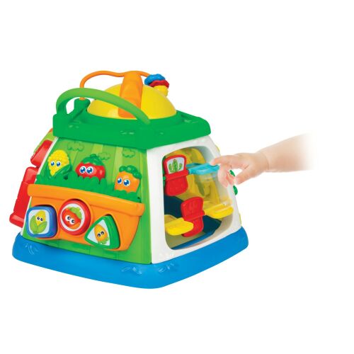 WINFUN Lil' Greenthumb Activity Cube, centru de activitate pentru bebeluși cu lumini și sunete, jucărie educativă pentru copii mici