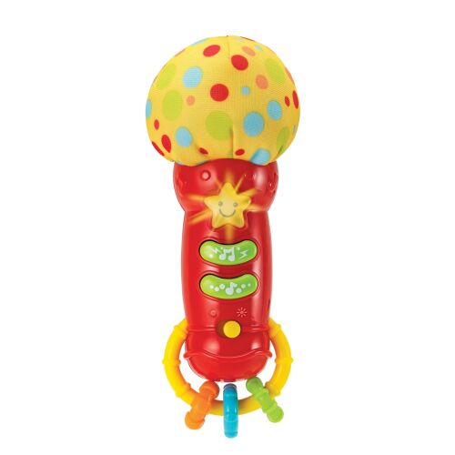 WINFUN Baba Rock Star Mikrofon, színes zenei játék babáknak fényekkel és hangokkal, piros, sárga, zöld, kék