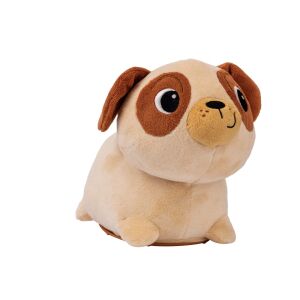 Winfun My Wobbly Pug Pal jucărie de pluș interactivă pentru bebeluși, mops maro și bej cu ochi mari, vedere laterală - Plușuri interactive