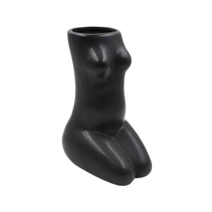 Dekovase, weibliche Körperform, Porzellan, Arti Casa, 21 x 7 cm, schwarz