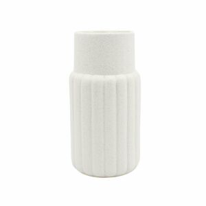 Dekorative Vase, Arti Casa, aus Porzellan, Linienmuster, 20x10 cm, Farbe weiß 123399523 - Innenarchitektur