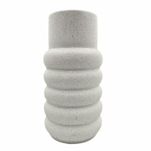 Dekorative Vase aus Porzellan, Streifenmuster, 20x10 cm, Farbe weiß 123399573 - Innenarchitektur