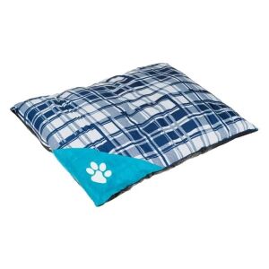 Állatpárna, padlópárna, méret 90x70x10cm, kék-fehér