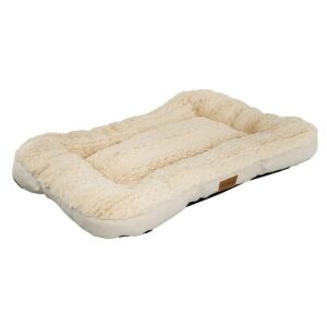 Pat de câine dreptunghiular bej, cu blană artificială, 90x65x5cm, marca Petstar - Paturi pentru câini