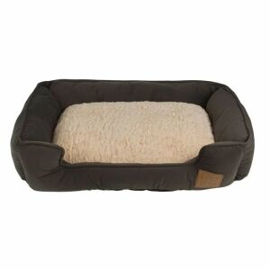 Pet Star prostokątne legowisko dla psa z podszewką z imitacji futra, szary kolor - Pensjonat dla psów