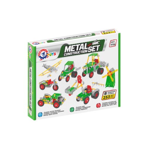 Fémszerkezetes készlet, TechnoK, 8 db mezőgazdasági járműmodell, 253 db 123400938