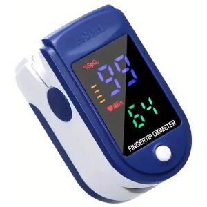 Fingerkuppen-Pulsoximeter, Blutsauerstoffsättigungsmessgerät, SpO2- und Herzfrequenzmessung, blau und weiß, Fingerkuppen-Oximeter - Test-Analysegerät