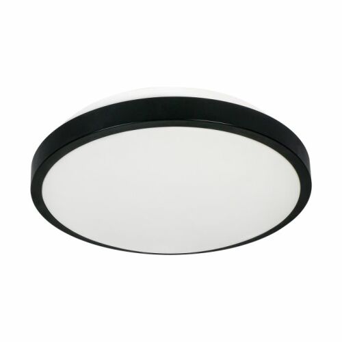 Virone Selene Deckenleuchte, schwarz, rund, mit Bewegungssensor, IP54