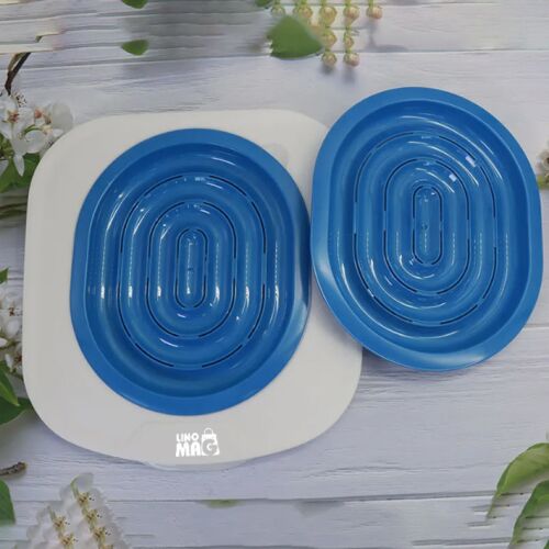 Linomag® adaptér na toaletu pre mačky, modrý, 5-stupňová súprava na výcvik mačiek na toaletu