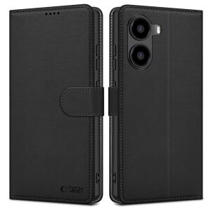 Telefontok Xiaomi Poco X7 Pro 5G - Tech- Protect Wallet - fekete bőr könyvtok, ráhajtófüllel ﻿