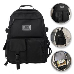 Univerzális sportiskolai hátizsák zsebekkel, fekete PL164CZ