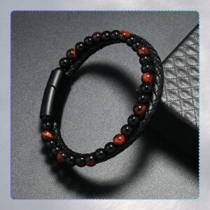 Férfi karkötő kőgyöngyökkel