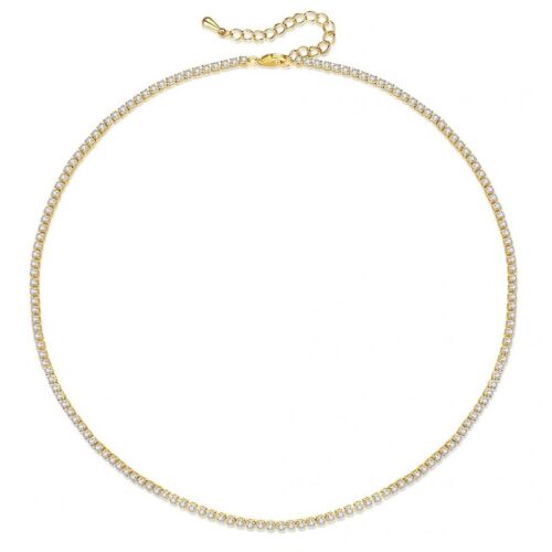 Колие от неръждаема стомана, с цирконий, 14k златно покритие, Ecarla, NST2119 123408307