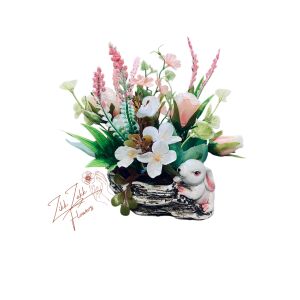 Aranyos Nyuszi Virágkosár