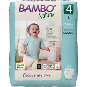 BAMBO Nature 4-es méretű (L) Pelenkanadrág fiúknak és lányoknak, 20 darabos, 7-14 kg - Pelenka