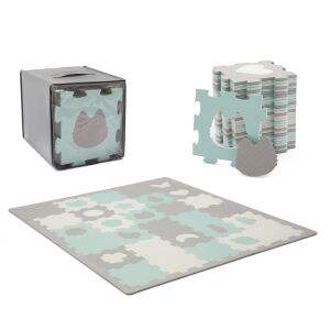 KINDERKRAFT Schaumstoff-Puzzlematte Luno Shapes 185 x 165 cm Menthol, 30 Stück, Premium 123410899 - Kinderkraft