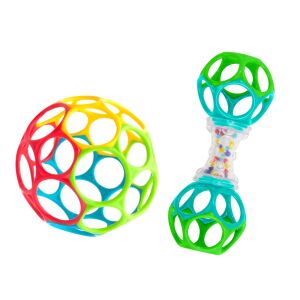 Bright Starts Oball Grasp the Day Geschenkset mit Oball Classic und Rassel - Entwicklungsspiele für Babys