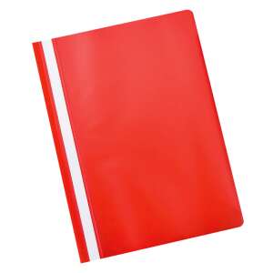 Piros műanyag A4 mappa átlátszó előlappal, Fornax márka - Gyorsfűző mappa