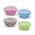 Set of 100 checkered muffin baking cups, 4 colors: pink, blue, brown, green