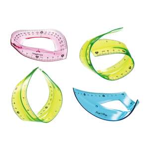 Keyroad flexible ruler set, 4 pieces, assorted colors - Keyroad