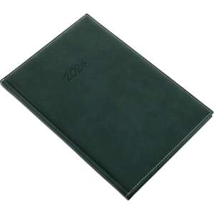 Green leather bound 2024 daily planner - REALSYSTEM