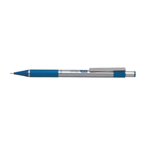 Zebra M-301 mechanical pencil, 0.5mm, blue grip, silver body