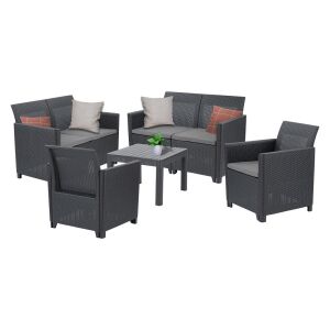 Claire VI 6 személyes kerti bútor garnitúra orlando asztallal grafit 125523375 - Zestaw ogrodowy