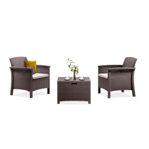 Zestaw mebli ogrodowych Venus Balcony brązowy 123541041 - Zestaw ogrodowy