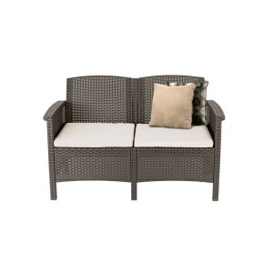 Venus 2-Sitzer Gartensofa in Taupe mit Kissen - Leziter