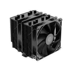 Cooler CPU ID-Cooling SE-206-XT BLACK, ventilator dublu, negru, vedere înclinată - Ventilator de PC