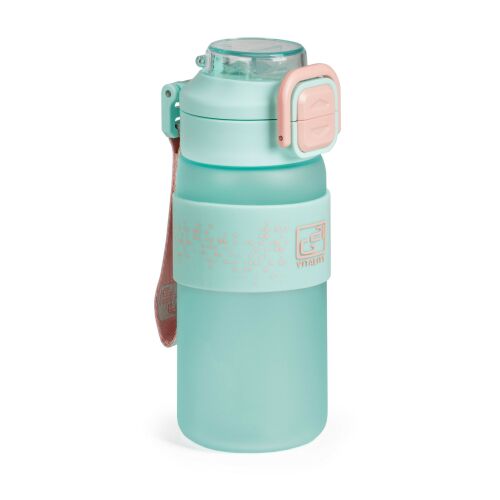 G21 Vitality ivópalack, 600 ml, menta zöld színben, szalmával és fedéllel, BPA mentes - G21