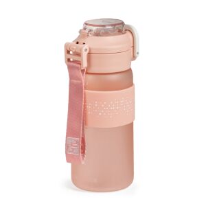 G21 Vitality ivópalack, 600 ml, jeges rózsaszín, szalmával és közvetlen ivás opcióval, szivárgásmentes, BPA mentes, szilikon markolattal és hordozó pánttal - G21