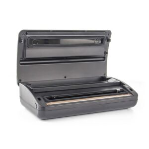 G21 Nefrit vákuumozó, nyitott fedéllel, a fóliahegesztő terület és a tekercs tartó látható - Vákuumos fóliahegesztő