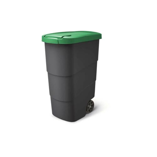 Prosperplast Wheeler 90 l szemetes kuka antracit zöld fedéllel 154698761 - Szemetes