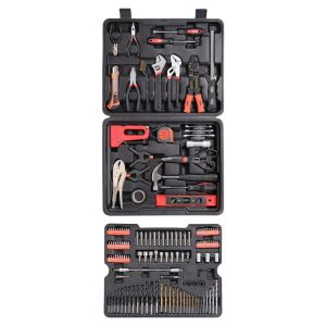 Compass HOME 550 darabos szerszámkészlet különféle szerszámokkal és rögzítőelemekkel fekete műanyag tokban - Compass